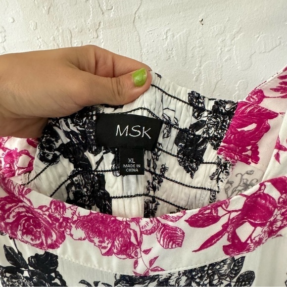 MSK Multi Floral Patchwork Style Maxi Tank Smock Back Dress XL NWT - Picture 9 of 11